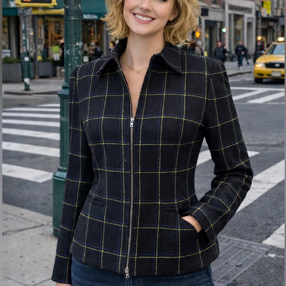 Doncaster Black and Yellow/Blue Plaid Jacket